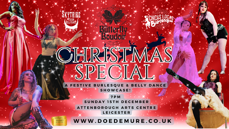 Butterfly Boudoir Christmas Burlesque show at Attenborough Arts Centre Leicester