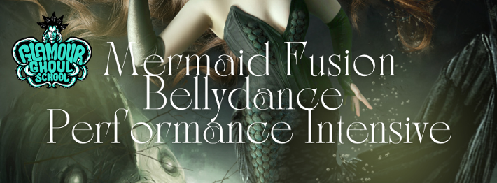 Mermaid fusion belly dance performance intensive, learn online and perform at the Butterfly Boudoir